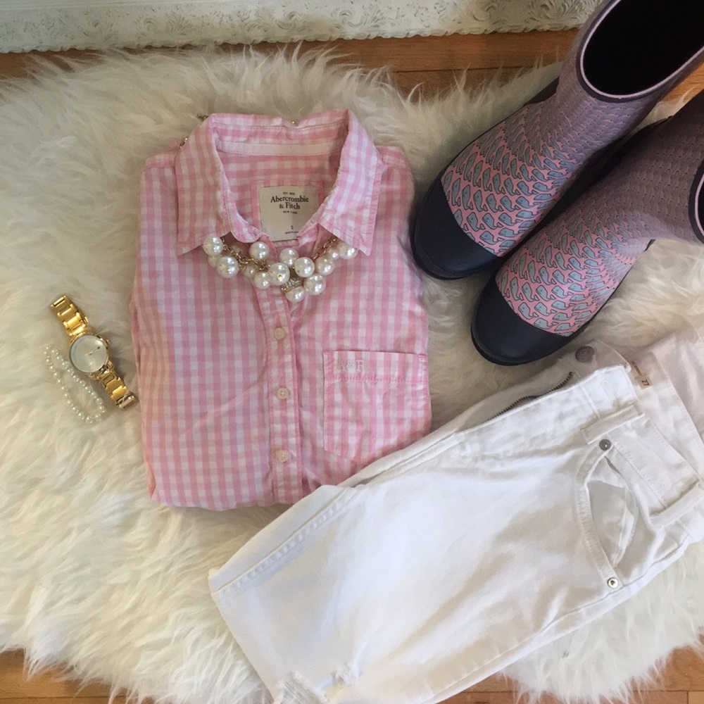 Pink Gingham Button Down Shirt